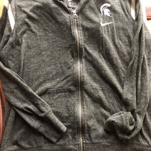 Nike Charcoal Gray Full-Zip Hooded Jacket